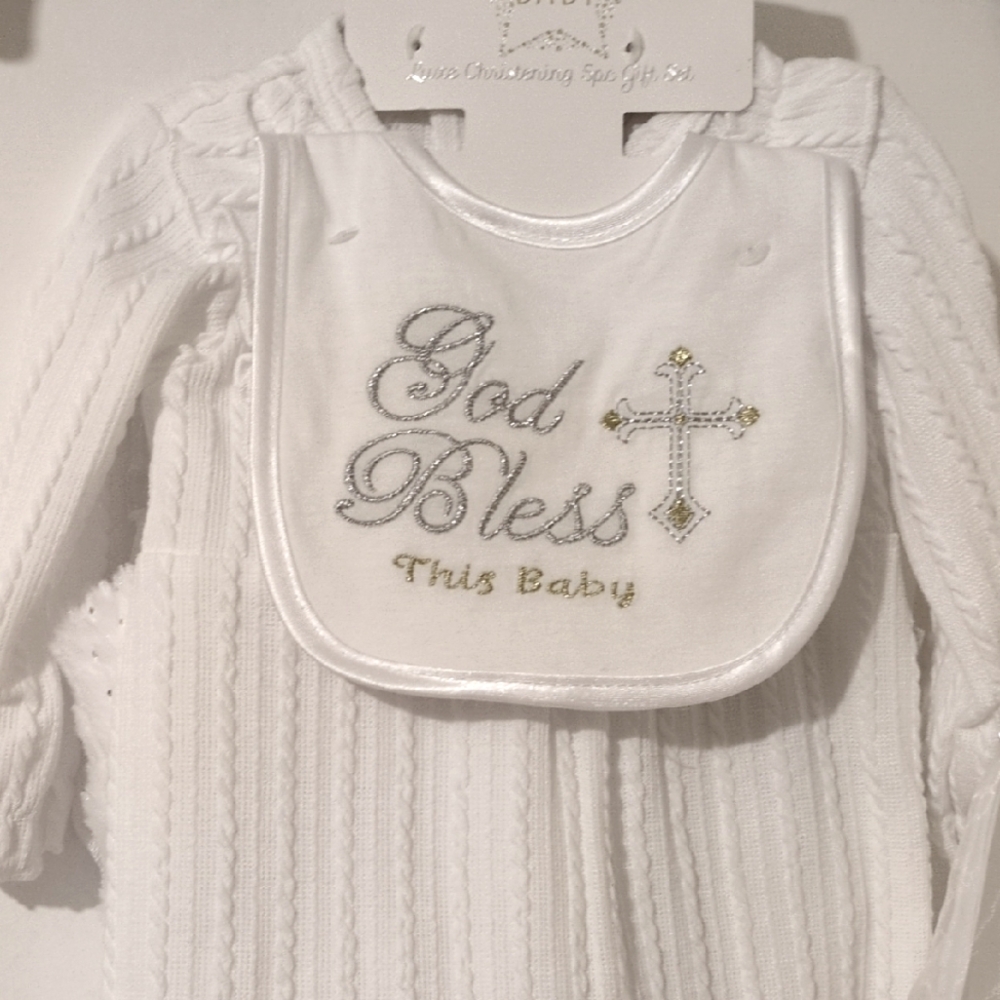 Super Star Baby White Luxe Christening 5pc Gift Set 6 Months